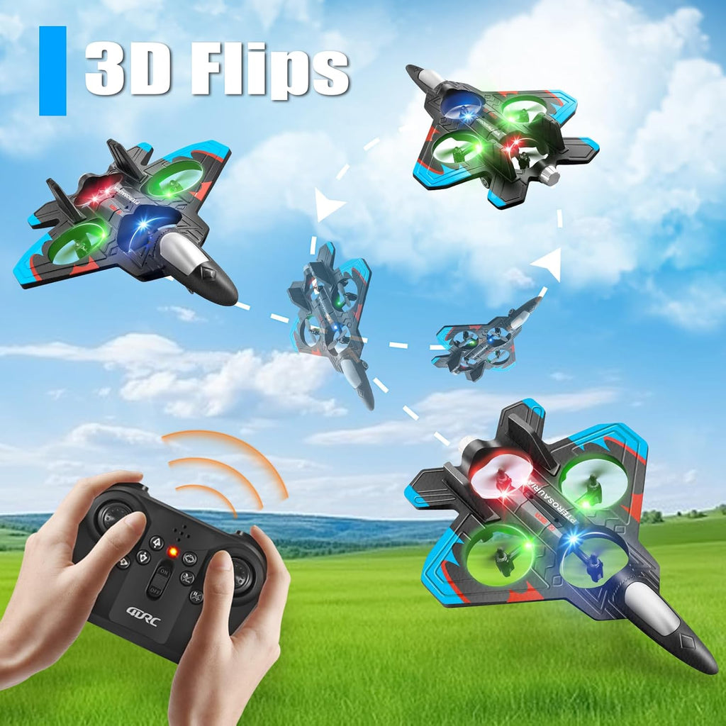 V32 Foam Remote Control Airplanes RC Planes for Kids Adults 8-16, RC Airplane Fighter Jet with Light, 360° Flip Fighter Jet Toys, Stunt Roll, Airplane Toy Gifts for Kids Boys