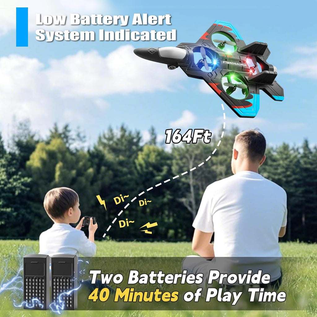 V32 Foam Remote Control Airplanes RC Planes for Kids Adults 8-16, RC Airplane Fighter Jet with Light, 360° Flip Fighter Jet Toys, Stunt Roll, Airplane Toy Gifts for Kids Boys