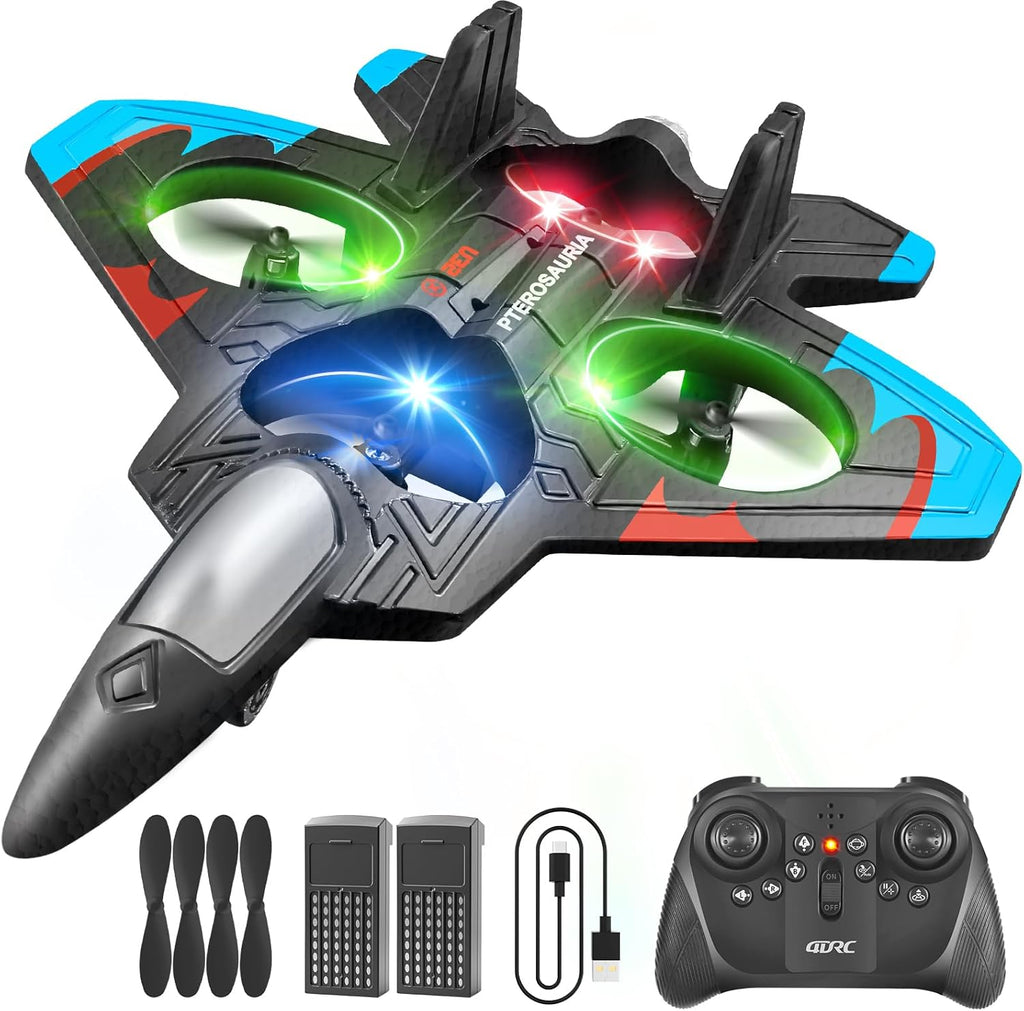 V32 Foam Remote Control Airplanes RC Planes for Kids Adults 8-16, RC Airplane Fighter Jet with Light, 360° Flip Fighter Jet Toys, Stunt Roll, Airplane Toy Gifts for Kids Boys